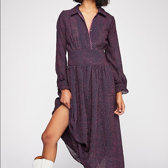 Free People Dresses & Skirts - Free People Polka Dot Fiamma Maxi Dress Size M
